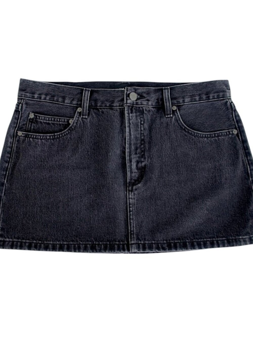Denim Forum Aritzia 90s Ricci Denim Mini Skirt Washed Black Low Rise Size 31